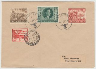 1943 German Occupation Of Jersey Combination Cover With St Heliers & Feldpost Cd