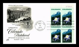 Dr Jim Stamps Us Colorado Statehood Art Craft First Day Cover Plate Block
