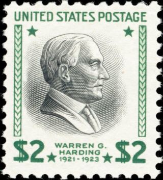 1938 $2 Warren G.  Harding,  29th President Scott 833 F/vf Nh