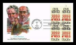 Dr Jim Stamps Us Civil Service Centennial First Day Cover Block