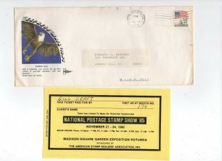 United States Fdc Gill Craft Cachet Express Mail With Ticket To 1985 National