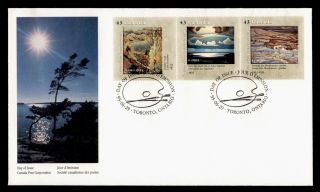 Dr Who 1995 Canada Group Of Seven Art Landscape Painting Strip Fdc C132198