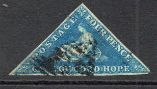 Cape Of Good Hope Early 4 Pence Triangle Stamp With Thin (9)