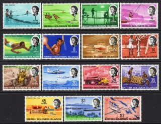 British Solomon Islands Qe2 1968 - 71 Set Sg166 - 80 Mnh