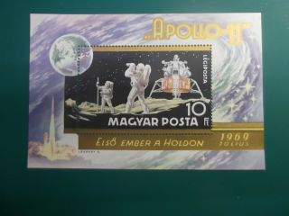 Magyar 1969 Apollo 11 Stamp Sheet.