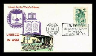 Dr Jim Stamps School Worlds Children Unesco In Asia Fdc Philippines Cover