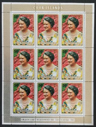 Cook Islands1980 80th.  Birthday Of The Queen Mother Sheetlet Sg701 Mnh