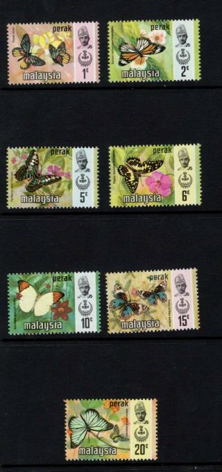 Malaysia Perak 1971 Butterflies Set Of 7 Mnh Sg 172 - 178 Sc 146 - 152
