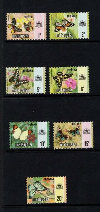 Malaysia Malacca 1971 Butterflies Set Of 7 Mnh Sg 70 - 76 Sc 74 - 80