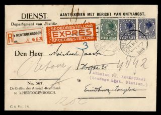 Dr Who 1939 Netherlands Hertogenbosch Registered Special Delivery C136096