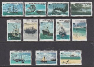 Cocos Islands Scott 20 - 31 Vf Mnh 1976 Pictorial Set Historic Ships