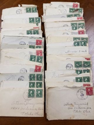Wpphil Us Stamps Approx 35 Washington Franklin Covers With Letters Toledo Oh