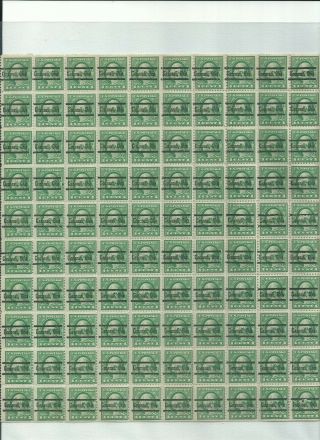 U.  S.  Stamps Scott 408 Sheet Of 100 Cincinnati Ohio Precancel