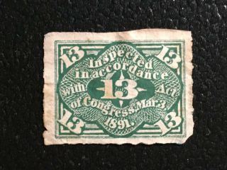 13c 1891 Meat Inspection Stamp - Liebig 