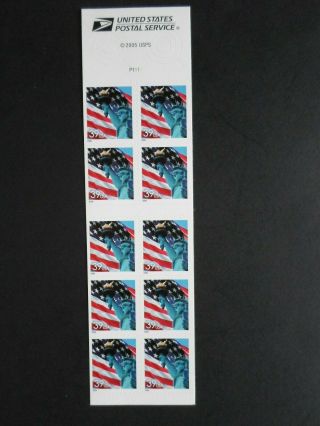 2006 Liberty & Flag - Cat 3978a Ten 39 Cent Stamp Booklet Mnh Plt P1111