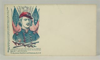 1861 Pro Union Illustrated Civil War Patriotic Cover / Envelope Elmer Ellsworth