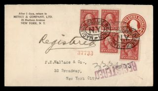 Dr Who 1919 Ny Registered Pair Uprated Stationery E49097