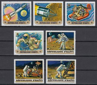 K8 Haiti Set Of 7 Space Stamps Mnh Apollo