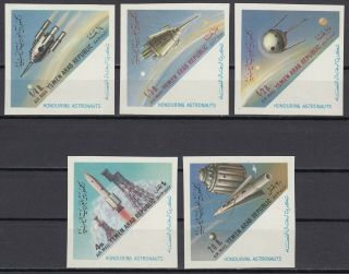 K8 Yemen Set Of 5 Space Stamps Imperf.  Mnh