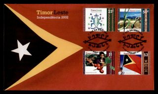 Dr Who 2002 East Timor Fdc Independence Cachet Combo E56404