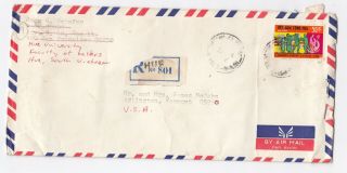 Vietnam Air Mail Registered Hue Cover To Usa - Multiple Stamps