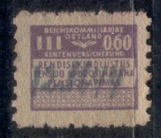 J Latvia L71 Lithuania Estonia Ostland German Occupation Revenue Stamp /0.  60/ 19