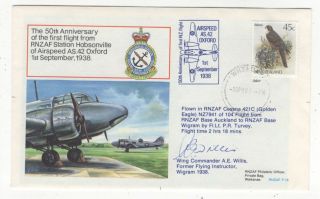 Zealand Flown Cover 50th Anniverary 1988 1st Flight Rnzaf Hobsonville 096c