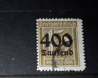 Deutches Reich 1923 Inflation Surcharged Stamp Sg 306 Fine