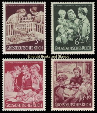 Ebs Germany 1944 10th Anniversary Mother & Child Charity Michel 869 - 872 Mnh