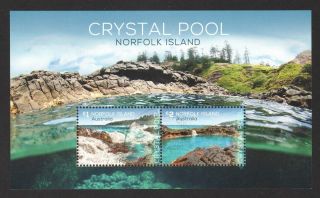 Australia Norfolk Island 2018 Crystal Pool Souvenir Sheet Of 2 Stamps Fine