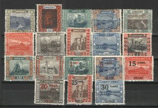 Germany - Saar 1921 Lot Mh Vg/f - Lot 1921 Issues And Surcharges