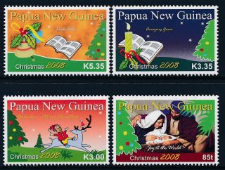2008 Papua Guinea Christmas Set Of 4 Fine Mnh