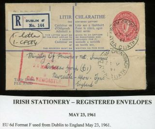 Ireland - 1961 - Postal Stationery - 1/ - Registered Envelope - Fai Eu6d