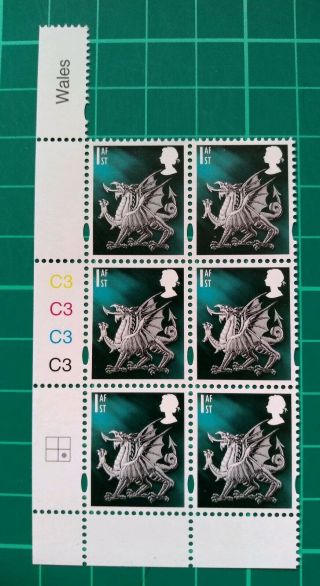 2019 Wales 1st Class Regional C3 Cylinder Block Of 6 [ex 30/01/19 Sheets] 2:1