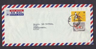 Singapore 1964 Airmail Cover To The Usa