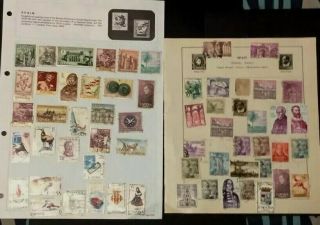 Spain,  Bilk Mixed Stamps On 2 Pages From Old Album - Unchecked - 822