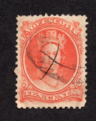 Nova Scotia 12 10 Cent Vermilion Queen Victoria Issue