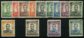 Southern Rhodesia Sg 40 - Sg 52 1937 Set Of 13 Lightly Mounted Cat £85.  00