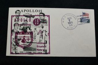 Naval Space Cover 1971 Apollo 15 Recovery Ship Uss Okinawa (lph - 3) (5466)