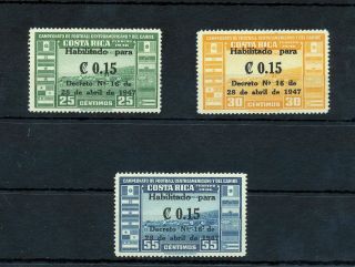 Costa Rica 1947 Overprints Football Mnh (mt 764s