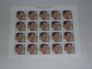 2010 President Ronald Reagan Usps Collectible Stamps 1 Sheet Of 20 Stamp