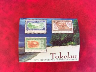 Tokelau 1998 Mnh Postage Stamp Anniv First Stamps Minisheet