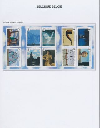 Xb70589 Belgium 2014 Magritte Art Good Sheet Mnh Fv 9,  5 Eur