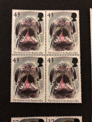 GB 1997 TALES TERROR Dracula Jekyll/Hyde Frankenstein Hound 4 Block 16 Stamp MNH 2