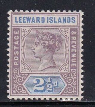 Album Treasures Leeward Islands Scott 3 2 1/2p Victoria Never Hinged