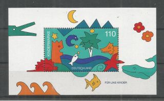 Germany 1998 For Us Children Minisheet Sg,  Ms2843 U/mint Lot 1101b