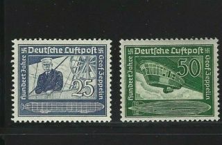Germany Nazi 1938 Air Post Stamps Mnh - Mlh Third Reich Airmail German Zeppelin
