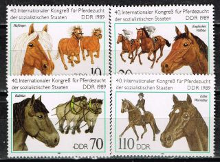 Germany Fauna Horses Stamps Set 1989 Mnh