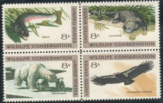 Us Sc 1427 - 30 8c Wildlife Conservation Block Of 4 1971 Mnh Og Xf