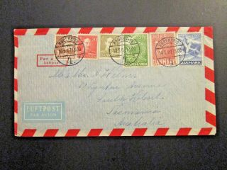 Denmark 1947 Airmail Cover To Australia W/ 1947 Semi Postals - Z4383